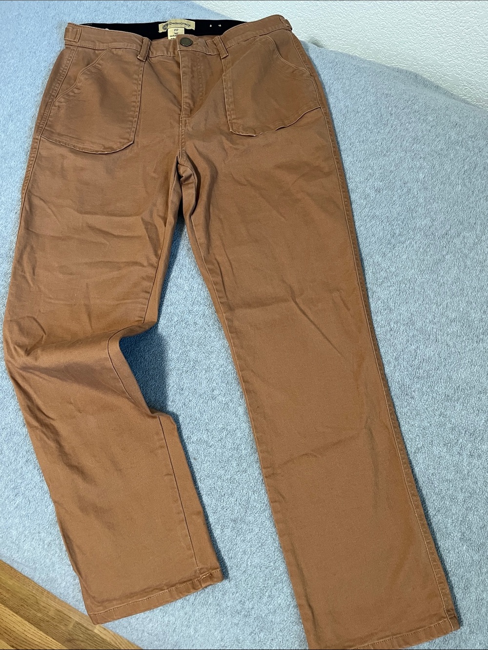 Democracy Brown Chino Pants Womens 10 Ab Solution Stretch Slimming - Picture 9 of 9